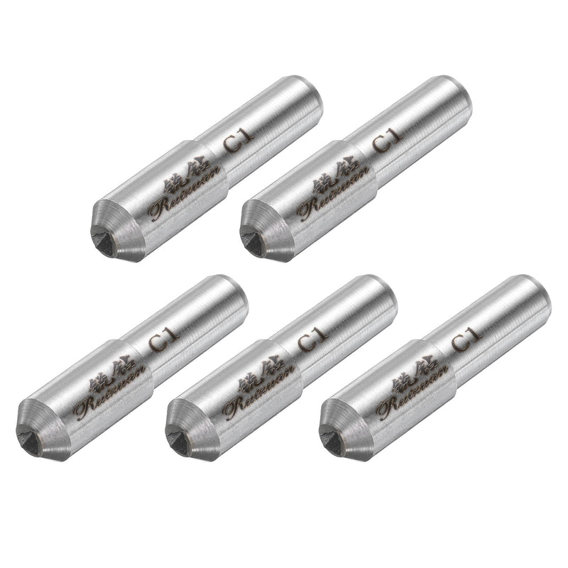QUARKZMAN 5pcs Diamond Grinding Tools 10mm x 47mm (25/64" x 1-7/8") Single Tapered Round Pin Welded Diamond Grinding Wheel Dressing Tools Silver Color 5
