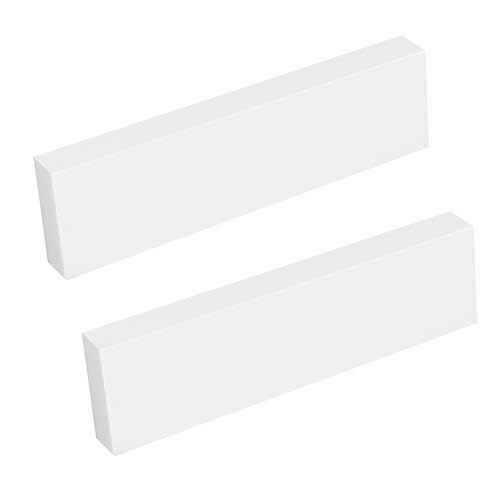2 PCS HDPE Plastic Block 12" x 3" x 1", White Polyethylene Solid Tapping Block, Nylon Plastic Rectangular Solid Bar for DIY Projects Home Floor Improvement Prototyping