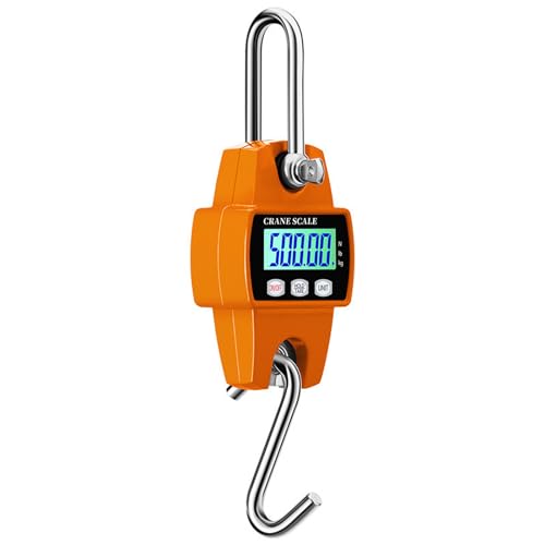 Digital Hanging Scale, 500 kg Industrial Hanging Electronic Wild Scale, Industrial Hanging Scale, Portable LCD Train Scales with Hooks for Farm, Farm, Factory, for Wharf Weighing, Luggage, Steel Raw | Industrie Hängende Waage Tragbare LCD Zugwaage mit ...