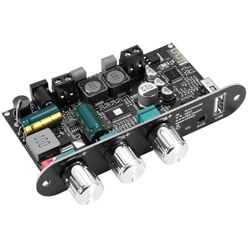 ZK-1001U Bluetooth 5.3 Mono Amplifier HiFi Stereo with TWS & Boost Circuit, 100W Output, Mini Audio Amplifier for Home and Outdoor DIY Speakers, USB/AUX/BT Input, DC 9-24V ZK-1001U