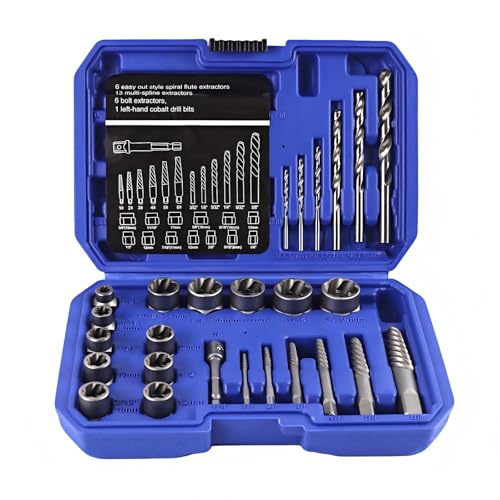 26 Pcs Damaged Screw & Bolt Extractor Set, Stripped Bolt Remover Kit
