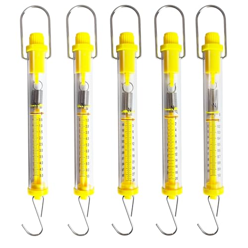 Plastic Balance Hanging Spring Scale Set of 5,1N,5N,10N,20N,30N Yellow