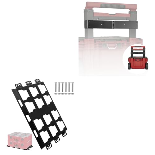 BYERN AUTO Packout Mounting Bundle: Handle Mounting Plate Holder + 1pc Mounting Base Plate for Milwaukee Packout