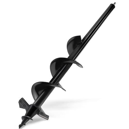 Auger Drill Bit for Planting - 4"X24" Heavy-Duty Auger Post Hole Digger for Fence- 1/2" Hex Drive Drill 4"X24"