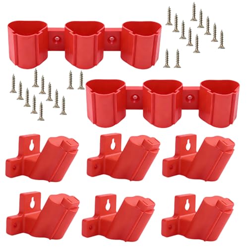 M12 Tool Holder and Battery Holder Wall Mount, Compatible with Milwaukee M12 12V Tools and Batteries, Plastic Drill Hangers and Storage Organizer for Garage, Workshop, Truck and Van, 24 Screws