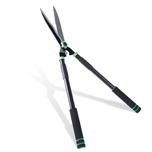 Hedge Shears 29.5" Manual Hedge Clippers with 15° Angle Precision Blades Plant Cutting Scissors for Trimming and Shaping Hedges, Shrubs, Boxwood, Tall Bushes