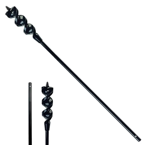 DECKRKAT 54" Flexible Installer Drill Bit - 1" Auger with Fish Eye Hole & Anti-Slip 3-Flat Shank for Wire Pulling Through Walls, Ceilings, Sidewalks. 54X1"