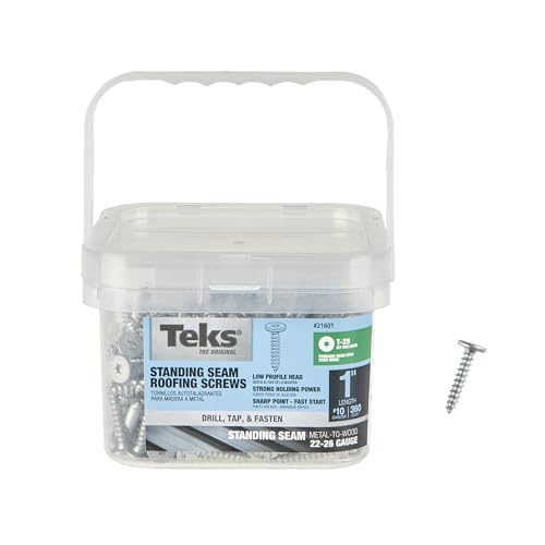 Teks #10 x 1 Standing Seam Panel Low Profile Metal Roofing Screws, 360 PCS #10 x 1"