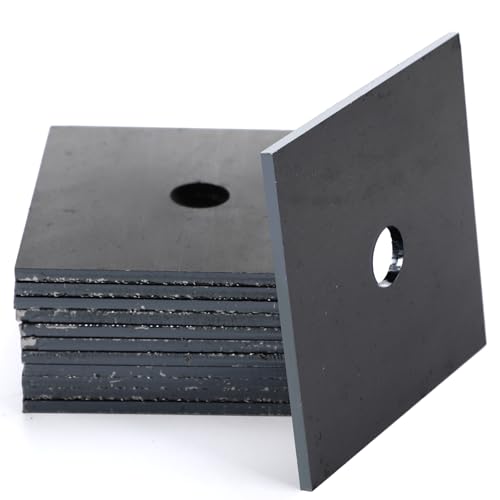Hicarer 12 Pcs Carbon Steel 3" x 3" Square Washer Plate Fits 1/2" Bolt Heavy Duty Flat Square Washers 3 mm Thick Anti Loosening Plate Fastener for Construction and Industrial Equipment