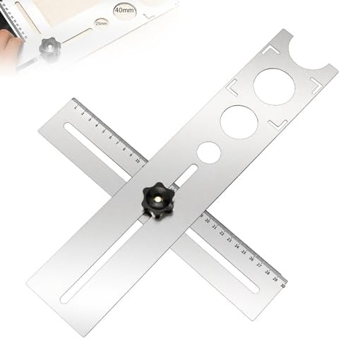 Tile Angle Measuring Ruler, 40 cm Tile Hole Finder Measuring Ruler Stainless Steel Adjustable Locator Ruler for Carpenters Tilers