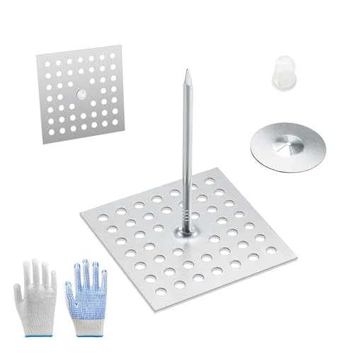 100 Set Insulation Pins，1.5 Inch Self Locking Washers Round,Insulation Stick Pins,Insulation Flat Washer Set, for Wall and Ceiling (A100PCS) A100PCS