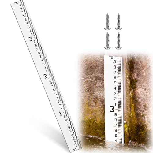 Tellegloww 0-4 Feet 4" Wide Staff Stream Gauge (100ths/10ths/feet)