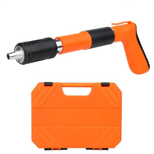 SONEE Concrete Nail Gun Kit, 5 Speed Adjustable Manual Nail Gun for Concrete, Woodworking Decoration Nailer Gun, Wall Fastening Tool (Orange) Orange