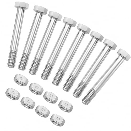 HKlanyueShopping Cart Replacement Parts,M8X2.5 Caster Wheel Axle Bolts with Hexagon Lock nut, Heavy Duty Caster Hardware for 3/4/5 Inch Wheels, Trolleys, and Flatbed Carts - 100 Sets