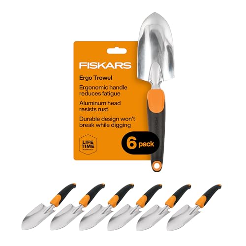 Fiskars Ergo Garden Trowel, Hand Tool for Digging & Planting, 6-Pack