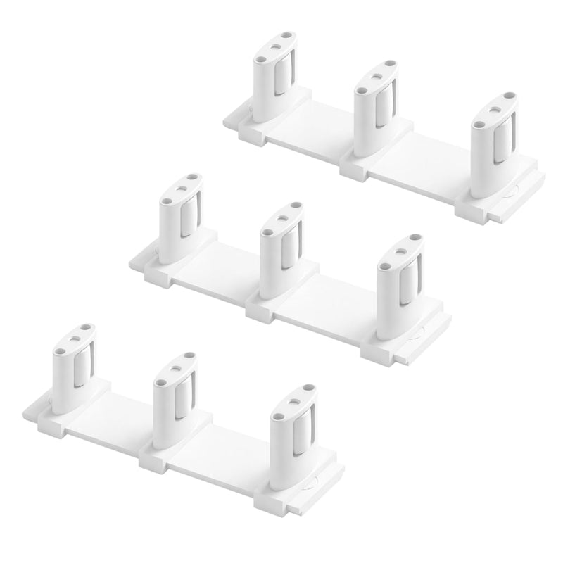 3-Pack Sliding Closet Door Floor Roller Guide - Adjustable Width 3-Roller Design - Easy Install! (White) | Grovers Home Solutions White