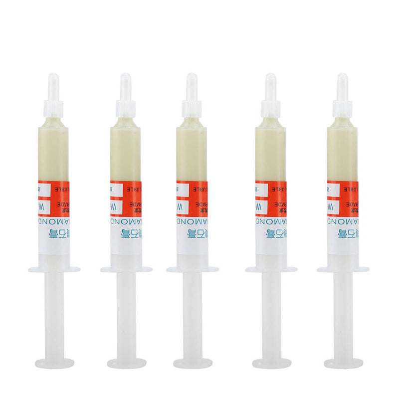 5pcs Diamond Polishing Paste W0.5 to W40 Grit 320 to 10000 for Metal Jewelry Watches Lighter Jade with Oil Soluble Abrasive for High Precision (W0 (10000 Eyepiece Polished) W0,5 (10000 Okular poliert)