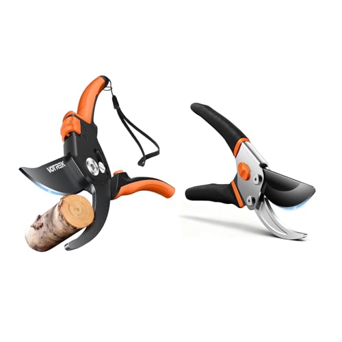 Professional 8.5”Garden Pruner with Jam-Proof Spring & Ever-Sharp SK5 Blade