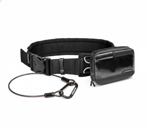 OPENMOON Photographer Utility Belt Set with Professional Tech Pouch and Safety Steel Cable - 3-in-1 Toolkit for Camera Assistant, Film Crew, Gaffer and Electrician