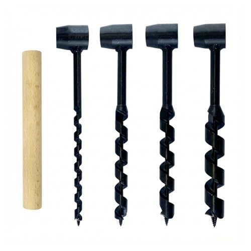 4Pcs Heavy Duty Steel Scotch Eye Wood Auger Drill Kit for Bushcraft 10mm, 16mm, 19mm, 25mm