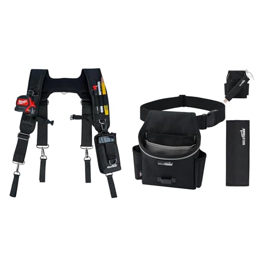 MELOTOUGH Tool Belt Suspenders Construction Bag Suspenders, Tool Belt Pouches with Detachable Hammer Holster