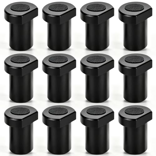 20 mm Bench Hooks: Pack of 12 Aluminium Alloy Bench Dog Clamp, Bench Dog, Red Woodworking Table Clamping Jaws, Planer Bench Workbench Accessories, for 20 mm Dog Hole (20 mm, Black)