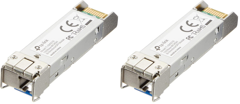 TP-Link TL-SM321B 1G Mini-GBIC Single-Mode Transceiver Module, 1000Base-BX WDM Bi-Directional SFP Module, LC Port, TX: 1310nm RX: 1550nm Black (Pack of 2) Standard (Pack of 2) 1310 x 1550 nm