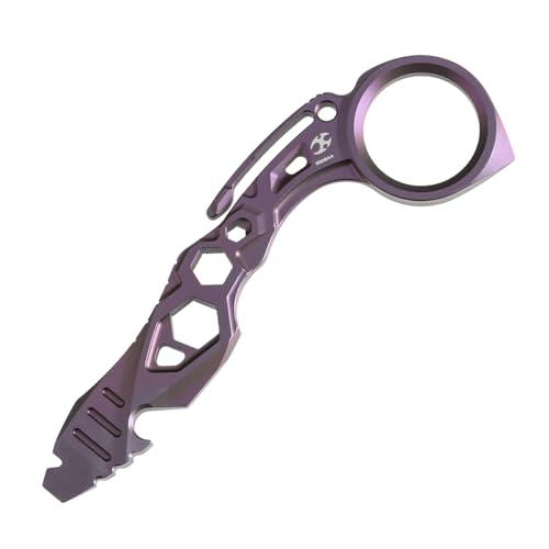 KANSEPT PryMate Purple Anodized Titanium Pry Bar Multitool with Glass Breaker, Bottle Opener, Hex Bit, Pocket Cilp for Your Versatile Companion for Everyday Carry and Camping Accessories G008A4