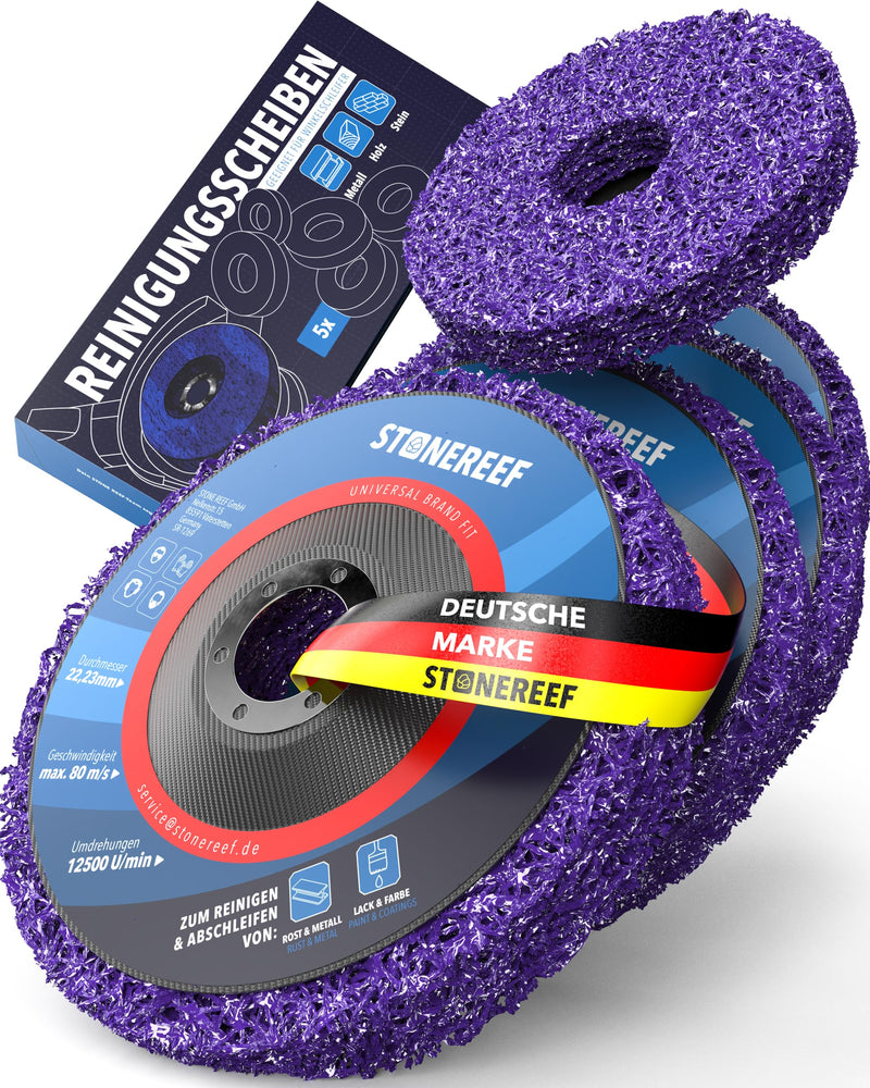 CSD Disc, 125 mm, Set of 5, Nylon Coarse Cleaning Disc, Paint Removal | Coarse nylon structure with corundum: removes paint and underbody protection without attacking the sheet metal