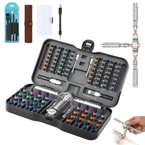 115-In-1 Magnetic Screwdriver Set Ratchet Screwdriver Set S2 Steel Drill Bits Multi-Functional Compact Repair Tool Kit Suitable for Furniture Precision Appliances Bicycles Ideal Gift for Men ‎black