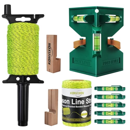 10PCS Masonry Line String Set for Bricklaying and Alignment Flu-yellow Black