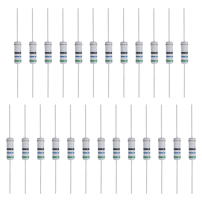 QUARKZMAN 25 Pieces 3W 56 Ohm Metal Film Resistor Electronic Components Resistors Kit 5% Tolerance for Power Supplies Audio Computer TV Circuit Boards | Electronic Components Resistors for Power Supplies Audio Computer TV Circuit Boards 56 ohms