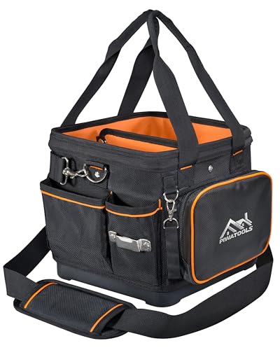 10" Compact Open-Top Tool Tote Bag, Hard Shell Tool Box 9.5"L x 9.5"W x 9.5"H