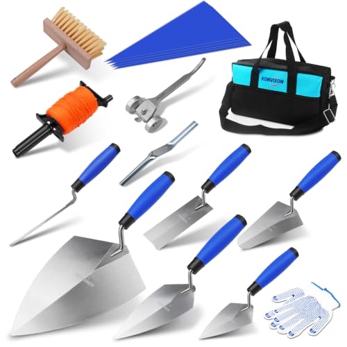 17PCS Masonry Hand Tools Set for Concrete & Bricklaying