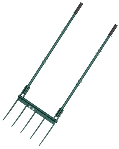 Broadfork Garden Tool, 5-Tine Manual Soil Tiller, Heavy Duty