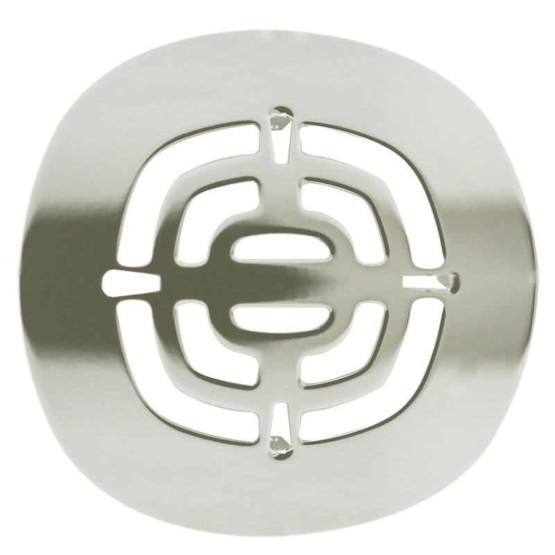 Westbrass A316-05 4-1/2" OD Brass Snap-in Shower Strainer Grid Drain Cover, Polished Nickel