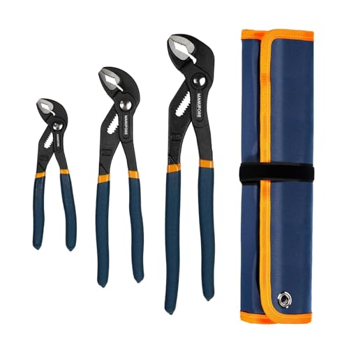 MANUFORE Water Pump Pliers, 7/10/12 Inch Tongue and Groove Pliers Set 7-10-12 in