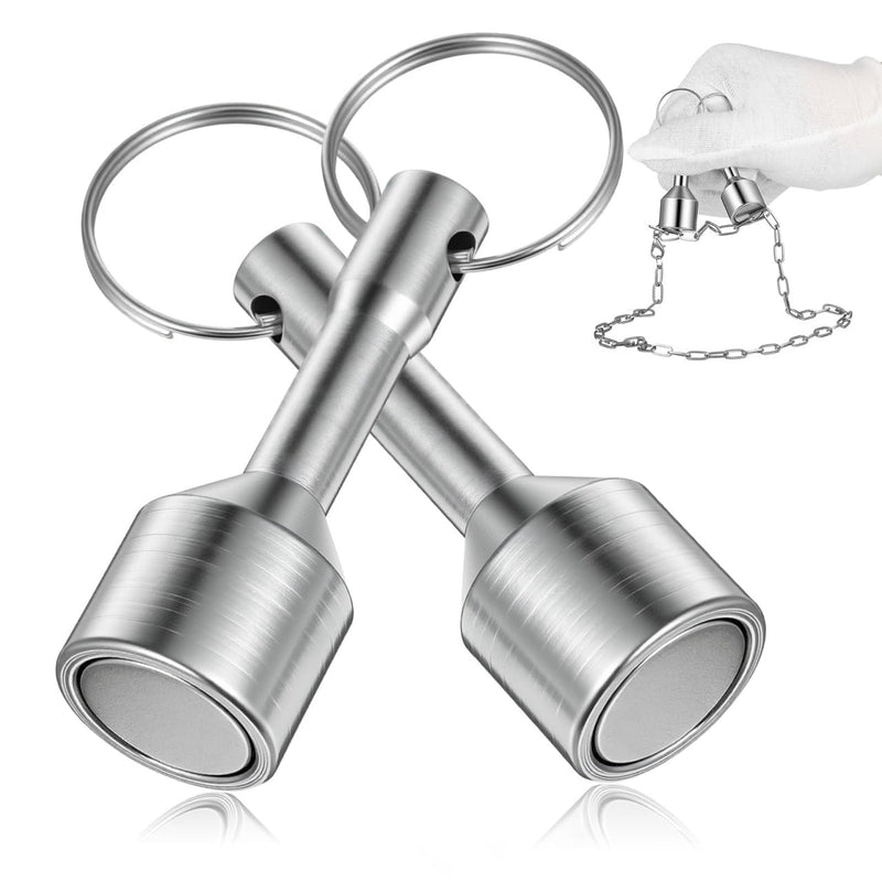 Hemobllo Pack of 2 Magnetic Gold Tester Key Ring Silver Tester, D17 mm Professional Test Magnet with 12 kg Tensile Force for Jewellery, Coins & Metals, Compact Jeweler's Tool for Authenticity Testing