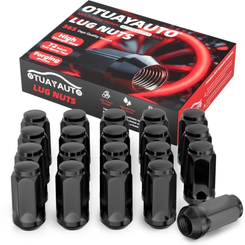 OTUAYAUTO 1/2-20 Black Lug Nuts, Replacement for Jeep Wrangler, Liberty