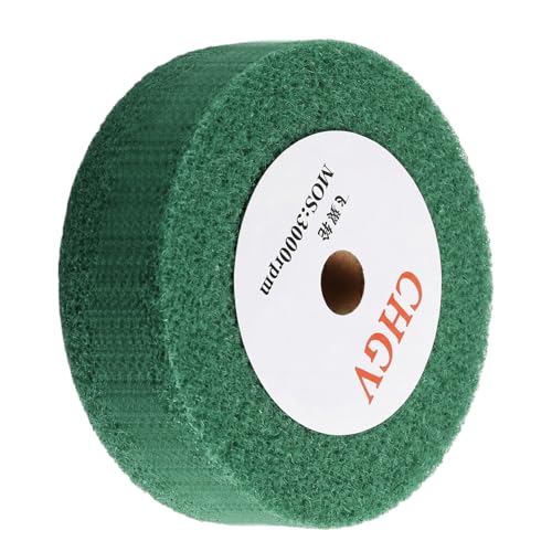 200mm x 50mm Non-Woven Nylon Polishing Burnishing Wheel, 240 Grit Wire Drawing Abrasive Flap Wheels 8" x 2" Polishing Flap Wheel for Stainless Steel Aluminum Copper Wood Metal(Green) Green 8" x 2"