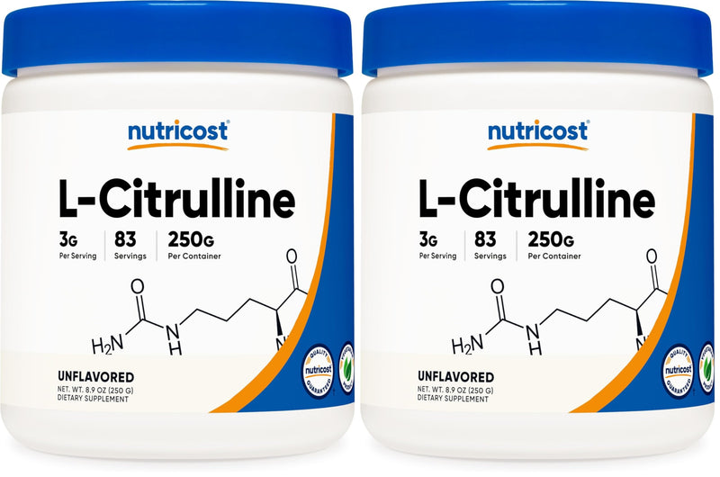 Nutricost Pure L-Citrulline (Base) Powder 250 Grams (Pack of 2) 16.8 Ounce (Pack of 2)