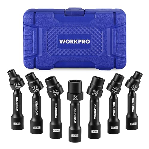 WORKPRO 7PCS 1/2" Drive Driveline Socket Set with Storage Case