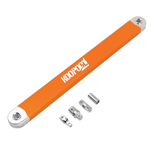 KOOPOOL 3/8" Offset Extension Wrench, Wrench Extender for Tight Place Orange