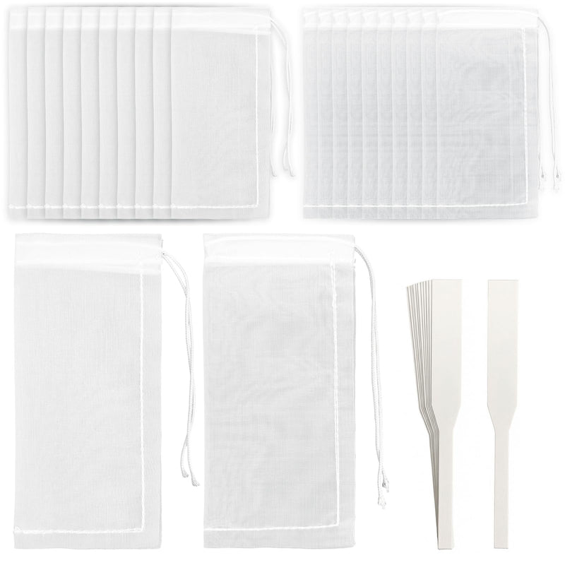 Pack of 20 Rosin Bags Nylon Press Bag Folded & Sewn for Oil Extraction, with Perfume Test Strips, Rosin Mesh Filter Bags Making Rosin (5 x 10 cm, 90 Micron / 120 Micron)