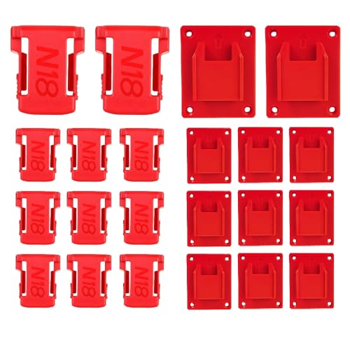 22pcs Tool and Battery Holder for Milwau-kee 18V Battery and Tool