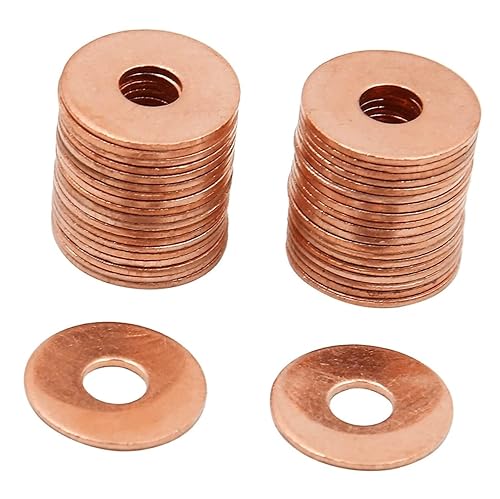 10PCS M6 Copper Washers, M6 x 18mm x 1mm Flat Sealing Rings Oil Sump Plug Gaskets for Bolts Nuts Fittings
