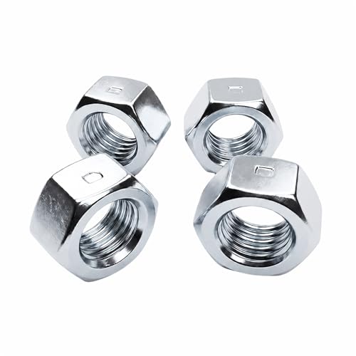 100Pcs 1/2-13 Hex Nuts Carbon Steel Hardware Nuts 100
