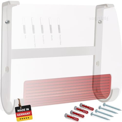 Wall Mount for Fritzbox 7690 6670 5690 5590 Fiber, 4690 & 7590 AX - Sturdy Bracket for Better Ventilation & Secure Holder Even Under Table and Ceiling - Not for 7590 (without AX)