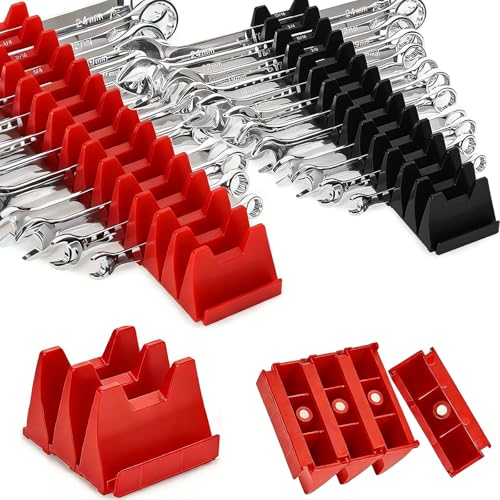 96 pcs Magnetic Modular Wrench Organizers for Tool Drawers - Wrench Rack with Metric&SAE Labels,Tool Storage Set Wrench Holder,Festival for Father and Boyfriend 96 PCS