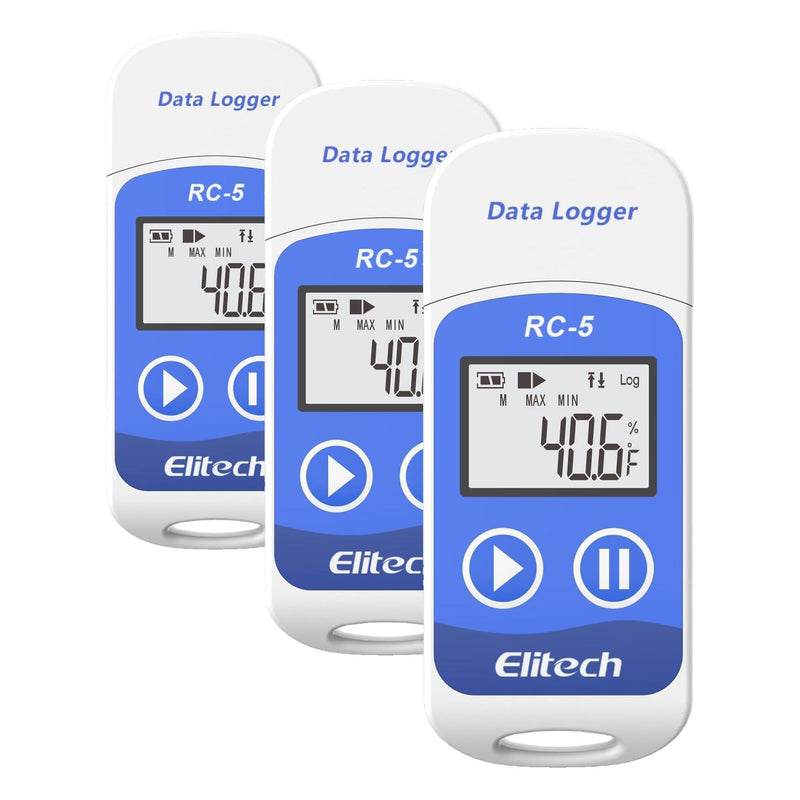 Elitech RC-5 USB Temperature Data Logger Recorder 32000 Points High Accuracy (Pack of 3) Standard (Pack of 3)